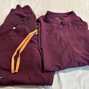Deep Plum Scrub Set | Rafaela Top + Zamora Jogger | Size L | EUC | PO 4229 & 450